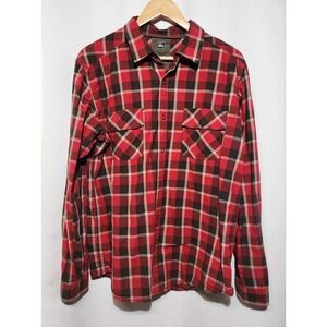 Mens REI Flannel Long Sleeve Size‎ L Red /Black Outdoors